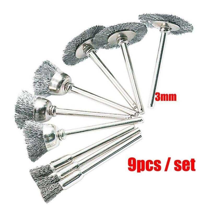 9 PCS Sikat Kawat Mata Bor Listrik Wire Grinder Brush Polishing / Mata Bor Kawat Mata Bor Pembersih 