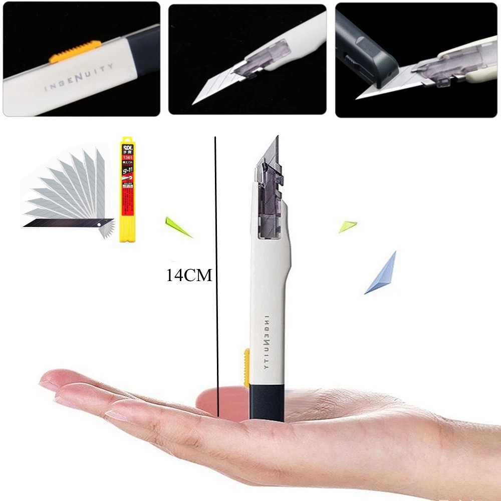 

Retractable Utility Knife Box Cutter Paper Cutter Letter Opener Art Knife Pocket Knives Korean Stationery School Office Supplies