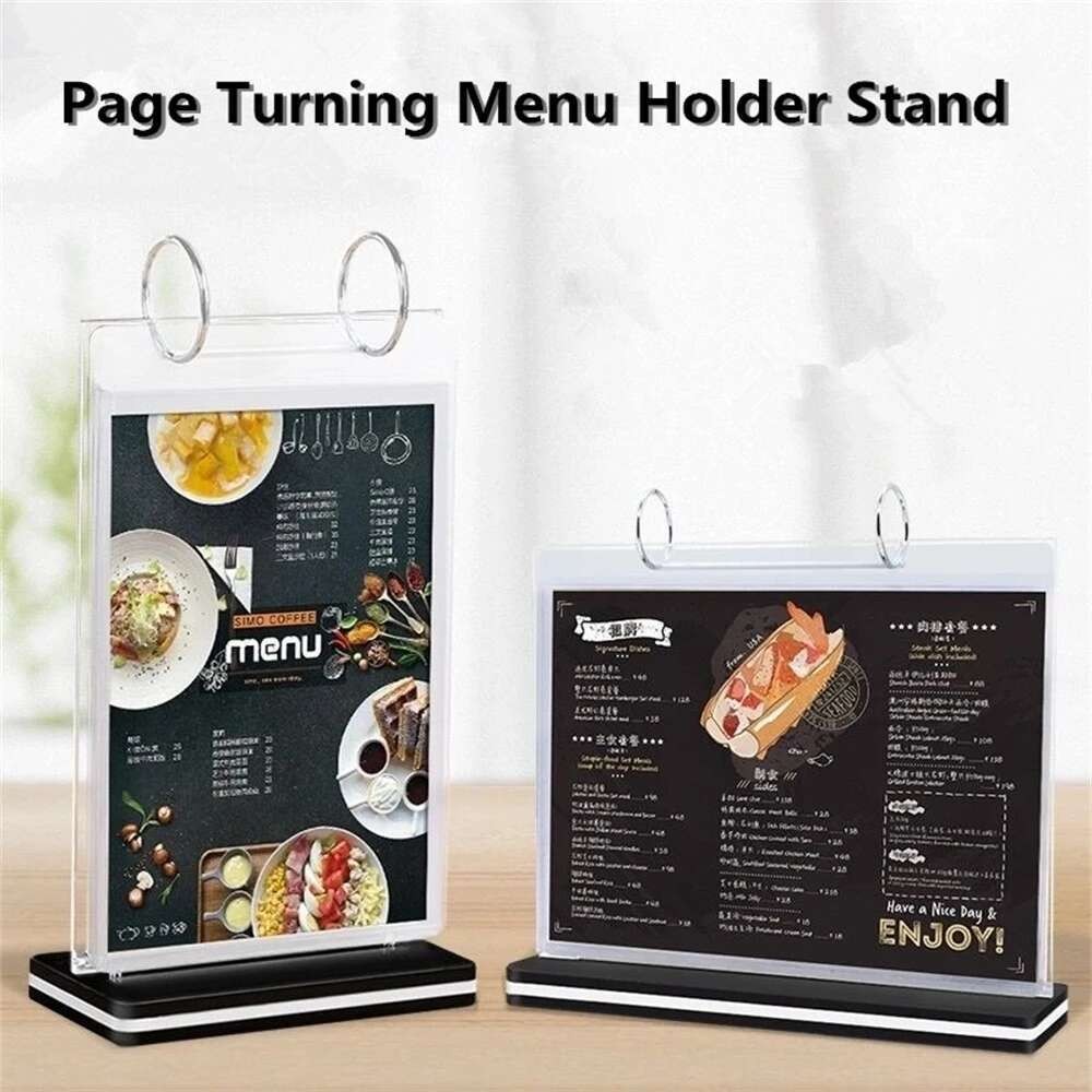 

A4 Menu Holder Display Acrylic Sign Holder Note Holder Table Poster Stand Price Tag Holder Display Stand For Store Restaurant