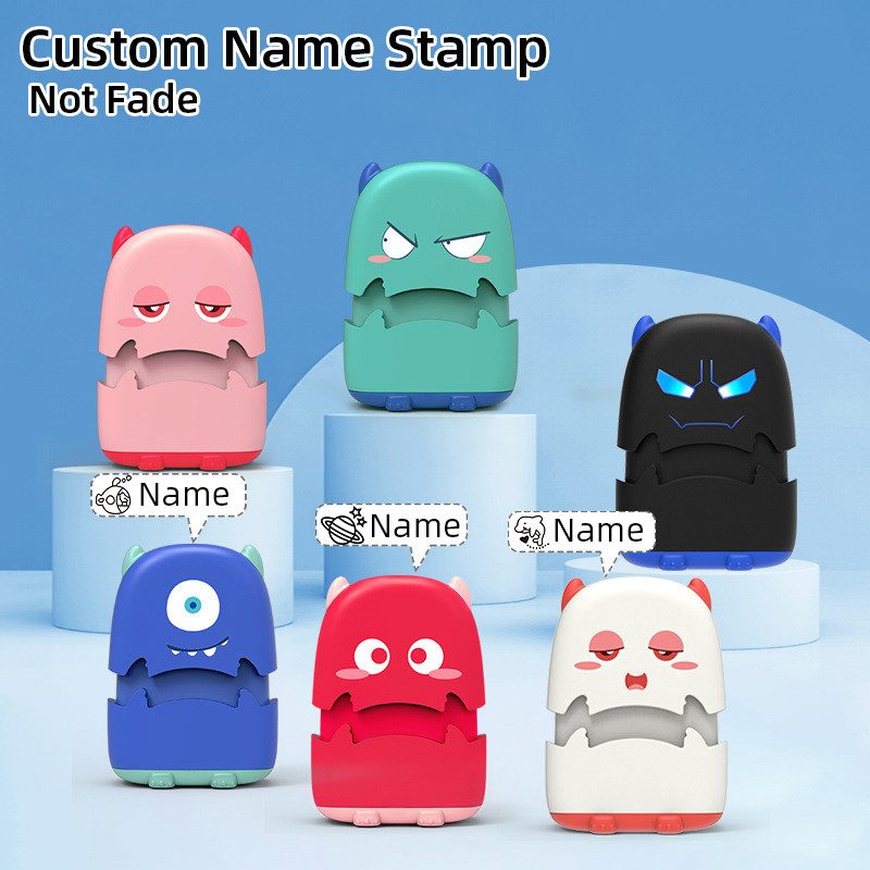 

Baby Name Stamp Custom-made DIY Gift for Children Seal Student Clothes Chapter Not Easy to Fade Security Cute Monsters Toy