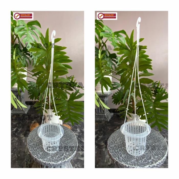 pot bunga tanaman gantung nkt netpot 14cm BENING - nkt netpot anggrek