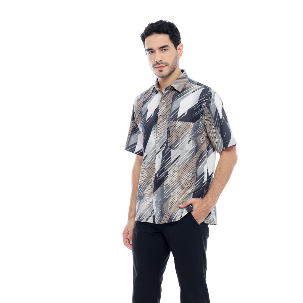 SEMBOSS Kemeja Basic Pria Premium Katun Lengan Pendek Kantong 2213