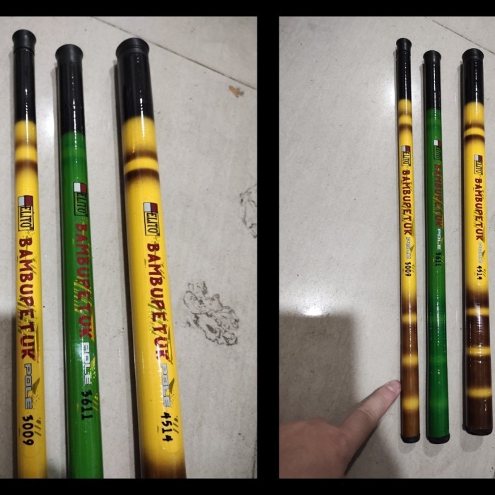 Joran pancing tegeg elito bamboo petuk ruas pendek 38 cm saat tertutup