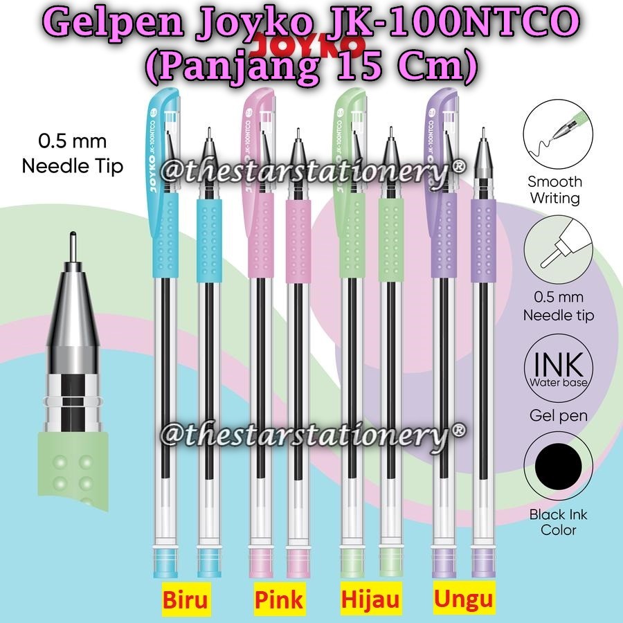 

(1 Biji) Gelpen JOYKO JK-100NTCO Hitam 0.5 mm / Gel Pen Pulpen Pena Jel Joyko JK-100NTCO (1 Biji)