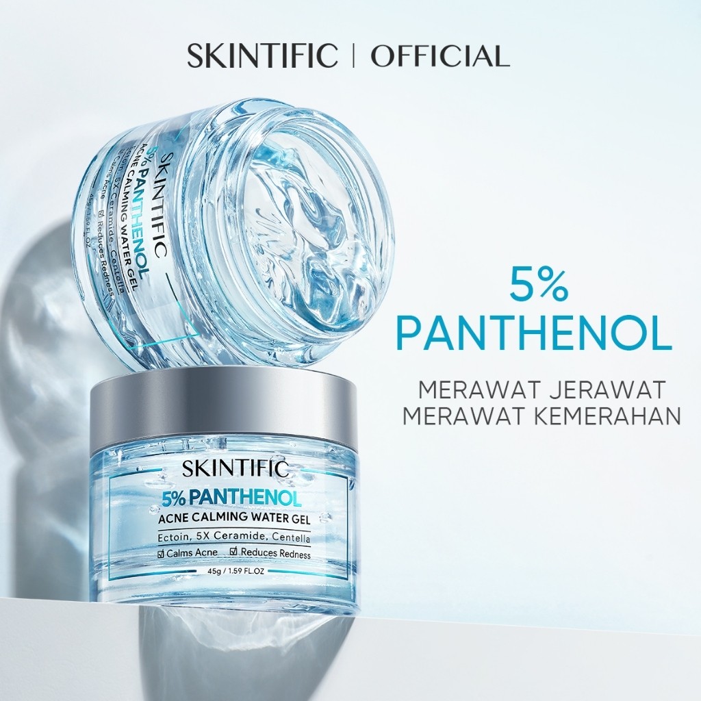 SKINTIFIC - Acne Calming Water Gel 45g | Exfoliating Perawatan Wajah Calming untuk Melembabkan White