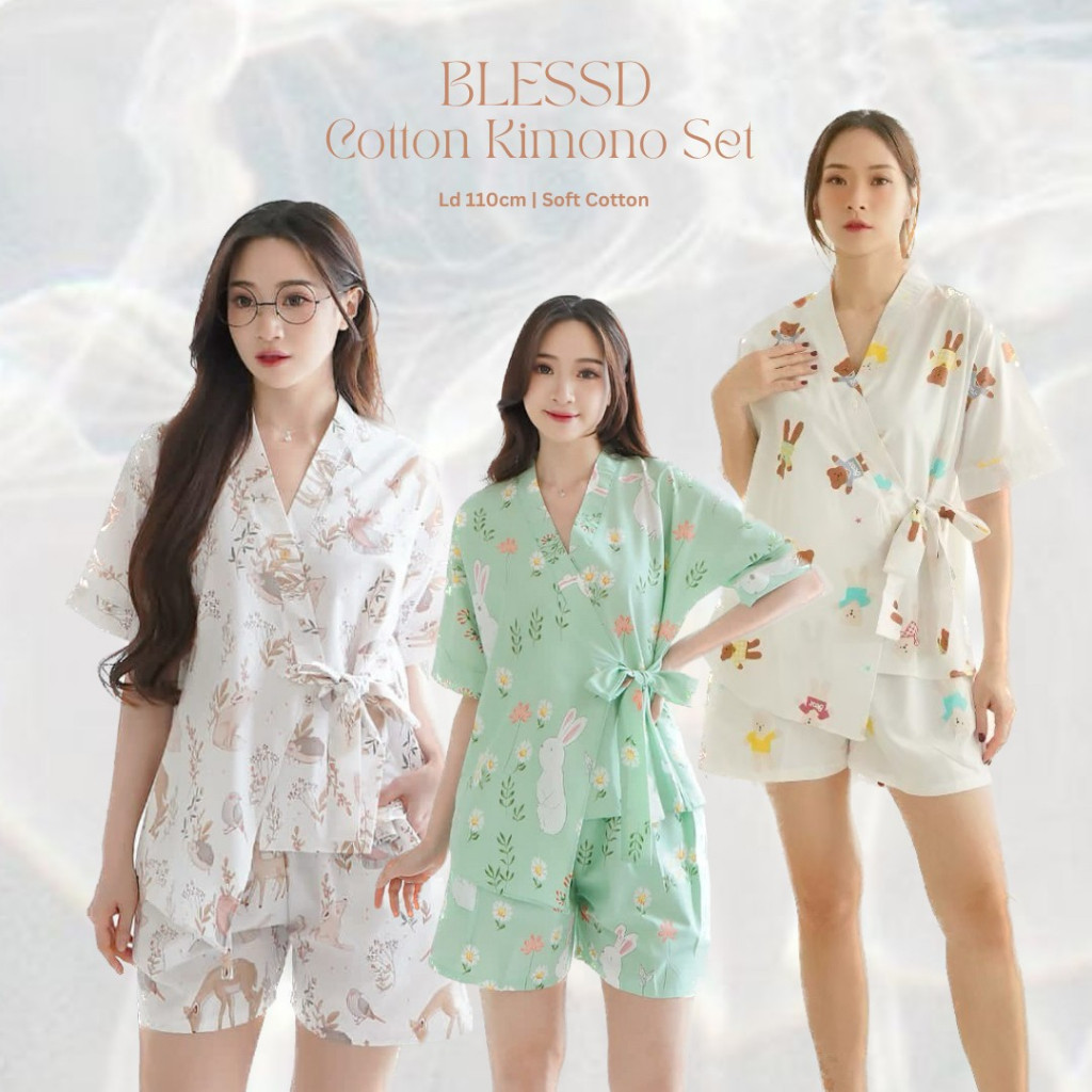 MEGA PROMO PIYAMA KIMONO WANITA KATUN JEPANG BASIQ ALL VARIAN LD 108CM - 112CM HALUS LEMBUT ANTI LUN