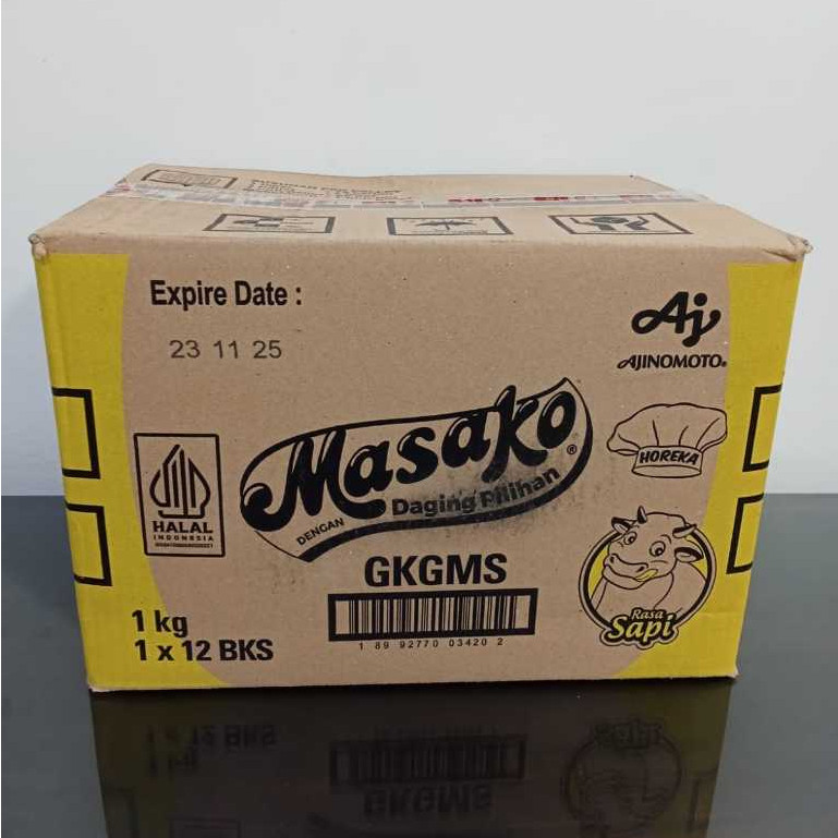 

Masako Bumbu Kaldu Sapi Penyedap Rasa / Karton 1kg x 12 bks