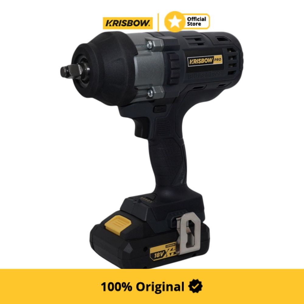 Krisbow Mesin Impact Wrench Cordless 18V Ipciwb182 - Hitam Cordless Impact Wrench 18V Ipciwb182 Buka