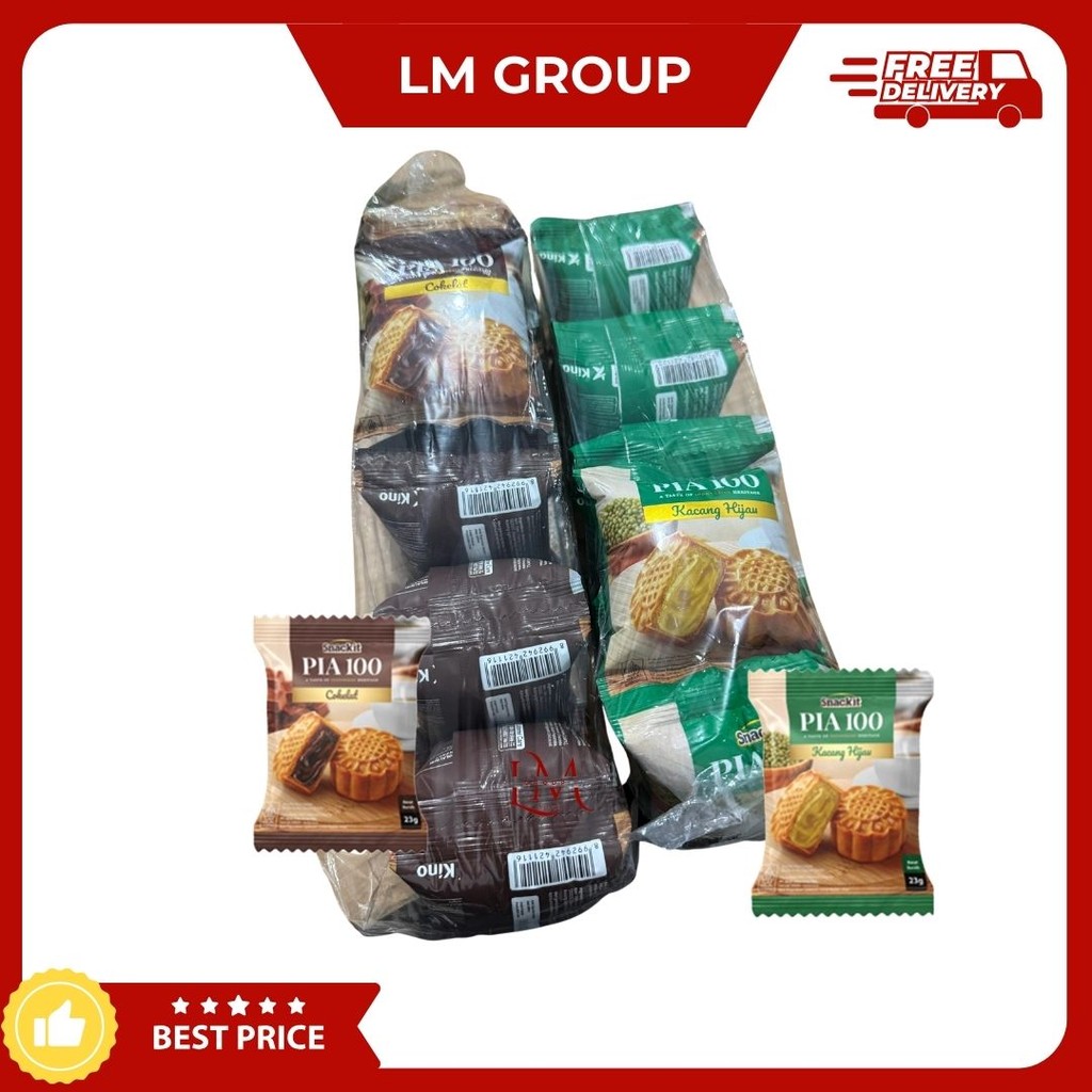 

Pia 100 Bakpia Snackit Rasa Cokelat/Kacang Hijau 23gr