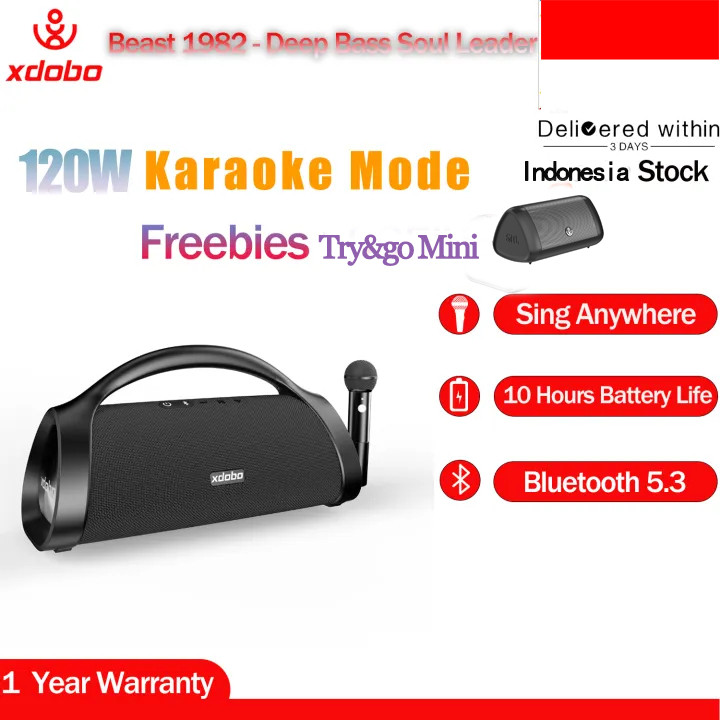 XDOBO Beast 1982 120W Wireless Bluetooth 5.3  Speakers Deep Bass Outdoor Indoor Speakers