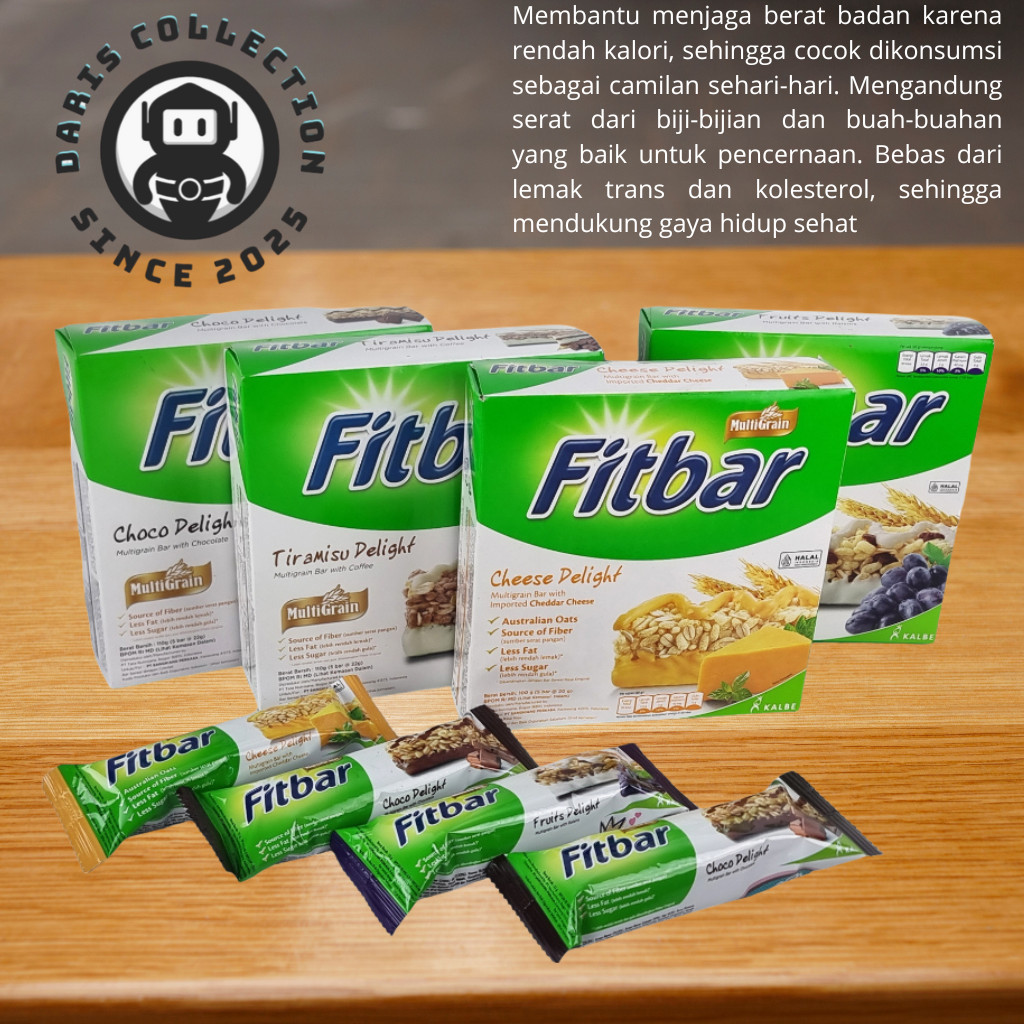 

Fitbar Coklat 1 Box 12pcs Pilihan Rasa Fruit Buah Delight Tiramisu Cheese Keju