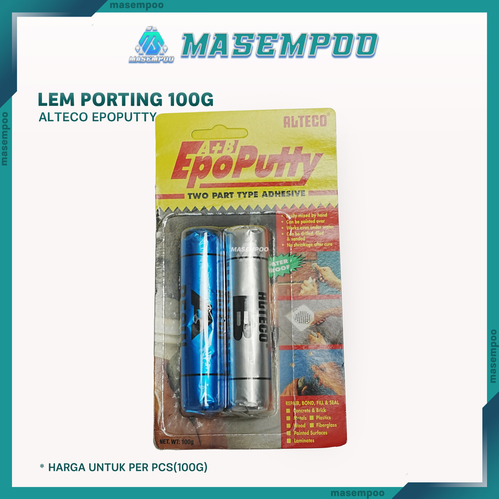 Lem Epoxy ALTECO Epo Putty 100g | Lem Porting Tahan Panas, Anti Bocor, Cocok untuk Besi & Pipa