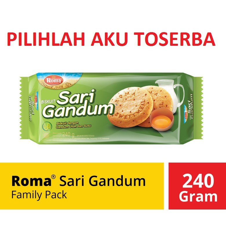 

Biskuit ROMA Sari Gandum Family Pack 240 g - (HARGA SATUAN)
