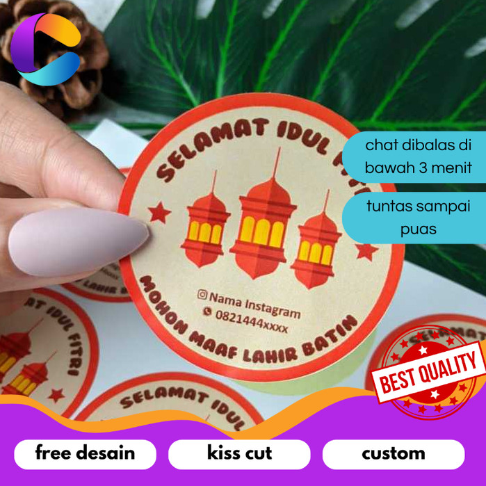 

Cetak INC 2-4 Print Cetak Sticker Label Bulat Idul Fitri Stiker Lebaran Toples Label Kue Kering