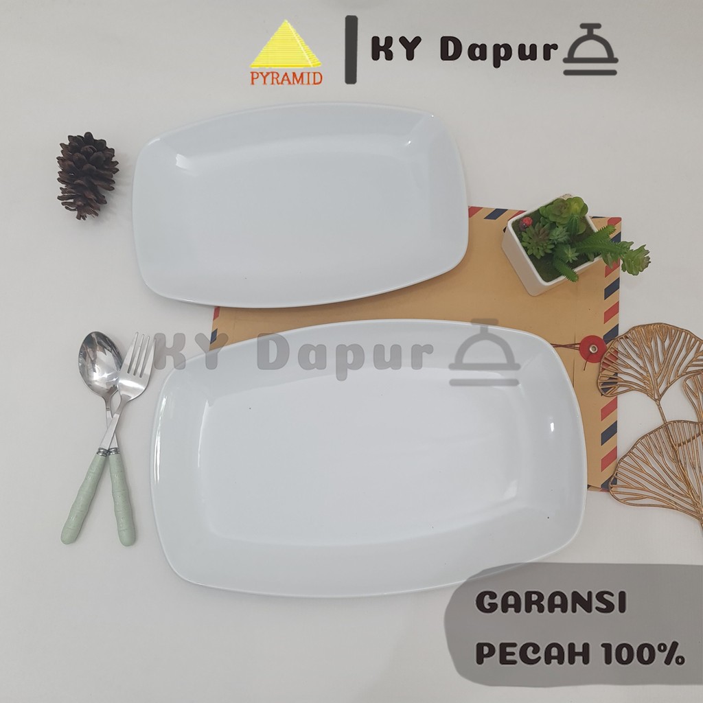 PYRAMID Piring Ikan Sayur (2 Ukuran) Piring Saji Piring Lauk Piring Ikan Besar Piring Besar