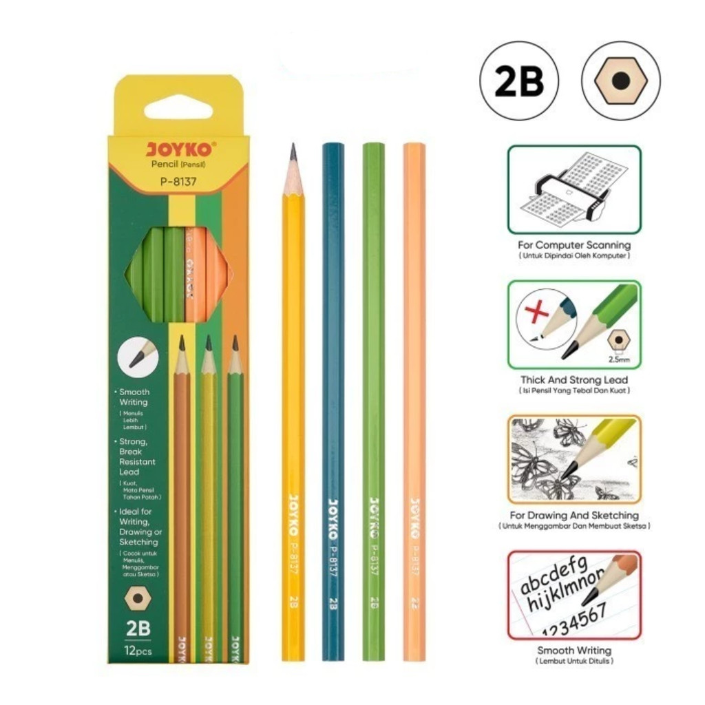 

Pencil Pensil Joyko P-8137 2B 1 Box 12 Pcs