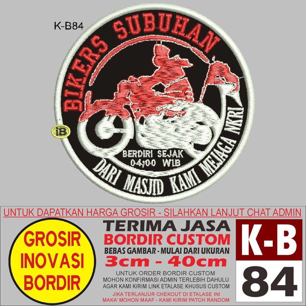NEAR PATCH BORDIR LOGO K-B84 BIKERS SUBUHAN -  REVIEW/TESTIMONI