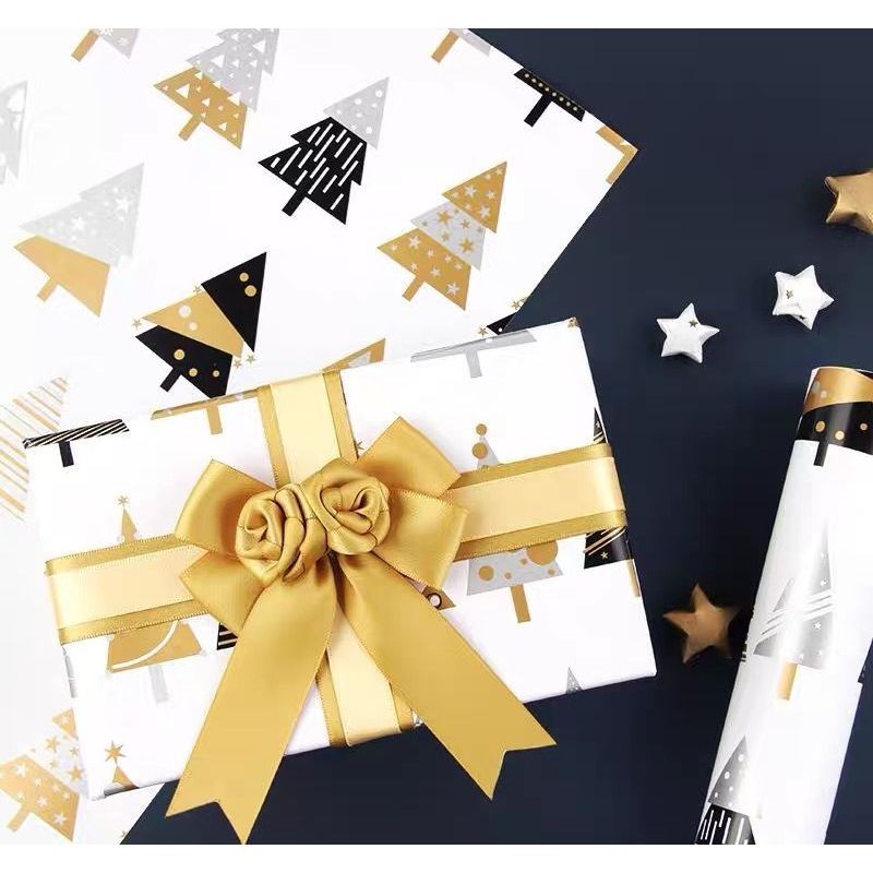 

NUBUSHOP Kertas Kado Natal / Xmas Christmas Wrapping Paper / Bungkus Kado Hadiah Gold Emas
