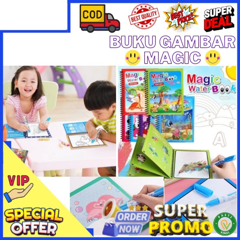 

Bisa Cod Buku Magic Water Book Buku Gambar Mewarnai Ajaib Magic Water Pen Buku Warna Mainan Edukasi Anak Coloring Books