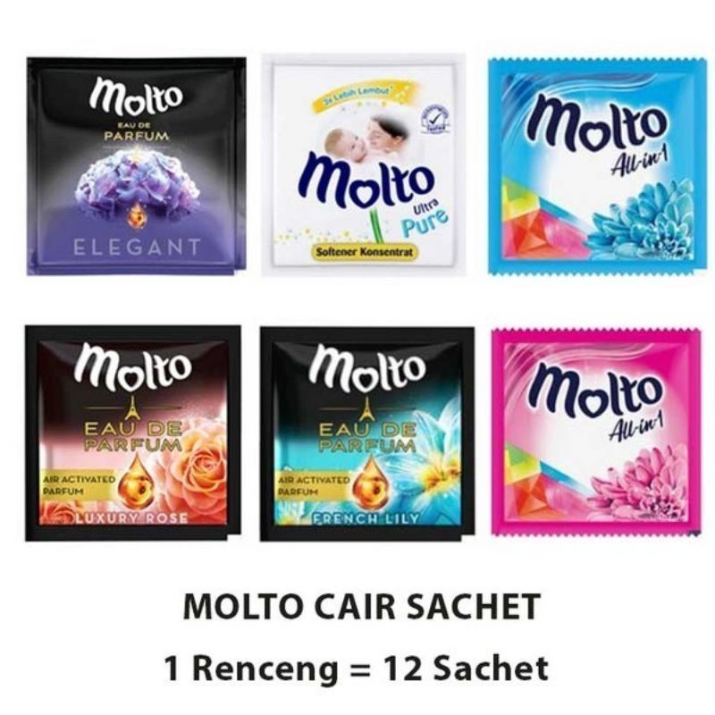 Molto Pewangi Sachet 1 Renteng Isi 12 Pcs - ARF