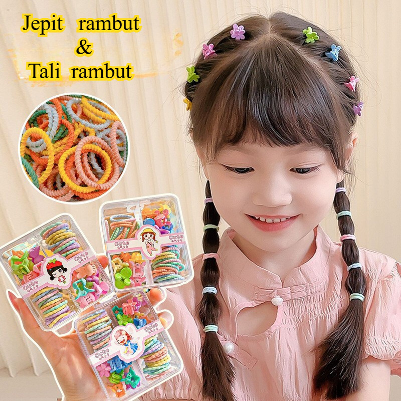 KUNCIR BOX  Ikat Rambut Set Per kotak Ikat Rambut Anak