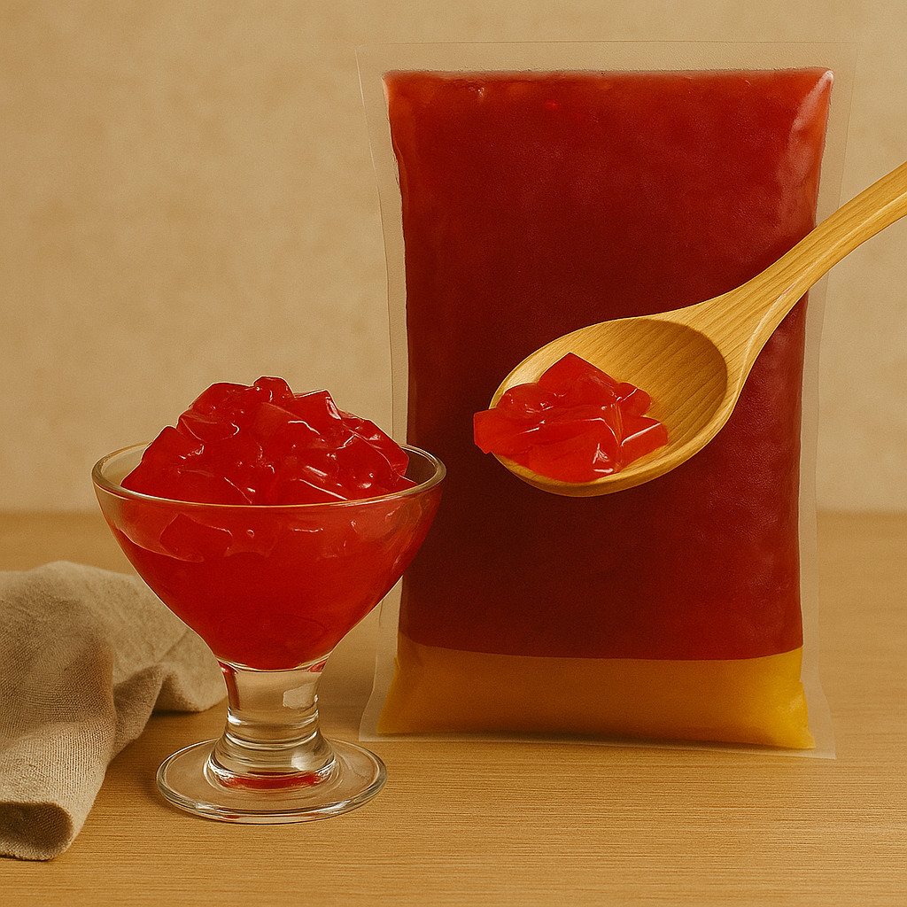 

Konjac Jelly Strawberry 2kg – Topping Minuman Kekinian / Bubble Tea / Halal /Es Buah / Milk Tea / Puding