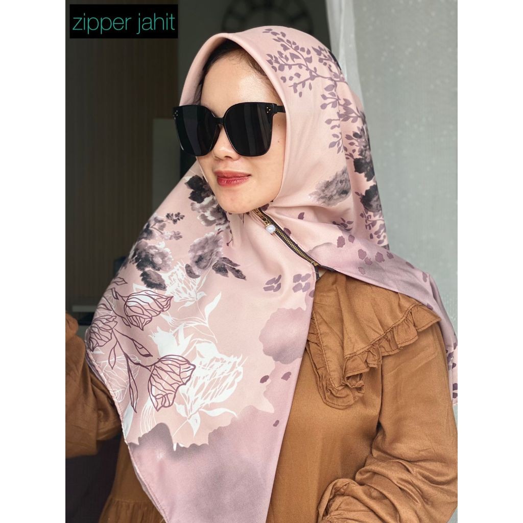 Hijab/jilbab Segi empat instan voal zipper /kerudung zipper /Kerudung zipper Resleting /Kerudung Seg