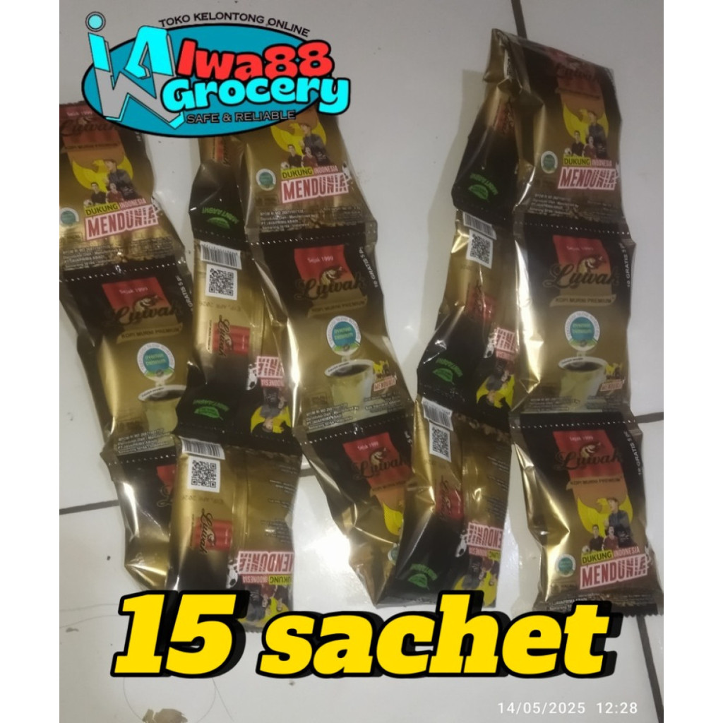 

Luwak kopi premium tanpa gula 7gr kecil 15sachet