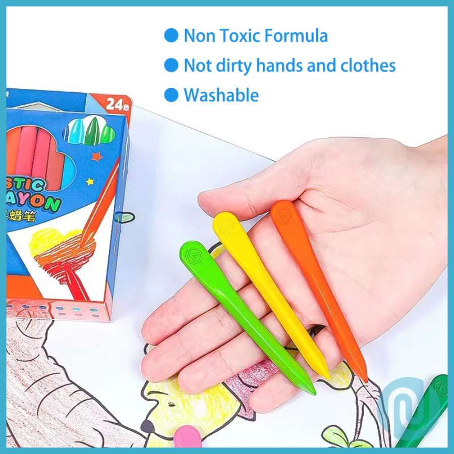

Crayon Warna Anak 24 Warna Washable Non-Toxic Segitiga