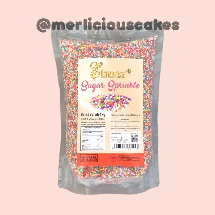 

1 Kg Elmer Sugar Sprinkle Trimit Pelangi Gula Dekorasi Rainbow Sprinkles Halal