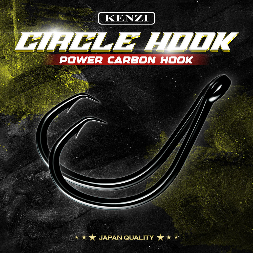 MATA KAIL KENZI CIRCLE HOOK 9999 Power Carbon Hook Black Nickel - Mata Kail Kuat dan Tajam