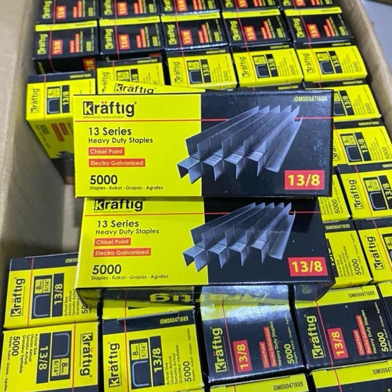 

KRAFTIG Isi Stapler Jok 8mm 13/8 13 / 8 mm Isi Staples Tembak Staple Gun Kulit Motor Jok Furnitur Sofa Kulit Spanduk Banner Refill isi 5000 pcs KRAFTIG ISI 5000 PCS!!