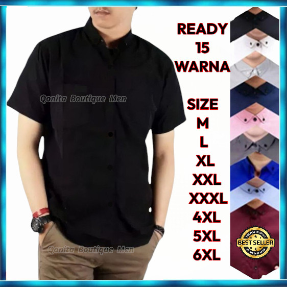 MURAH / KEMEJA PRIA MENS POLOSAN LENGAn PENDEK COOLMAN PAKIAN PRIA CASUAL PAKAIAN DINAS PNS KERJA SI