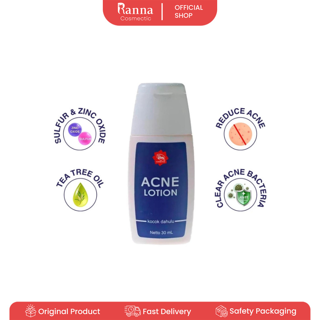 VIVA ACNE LOTION 30ML | OBAT TOTOL JERAWAT | MENGOBATI JERAWAT