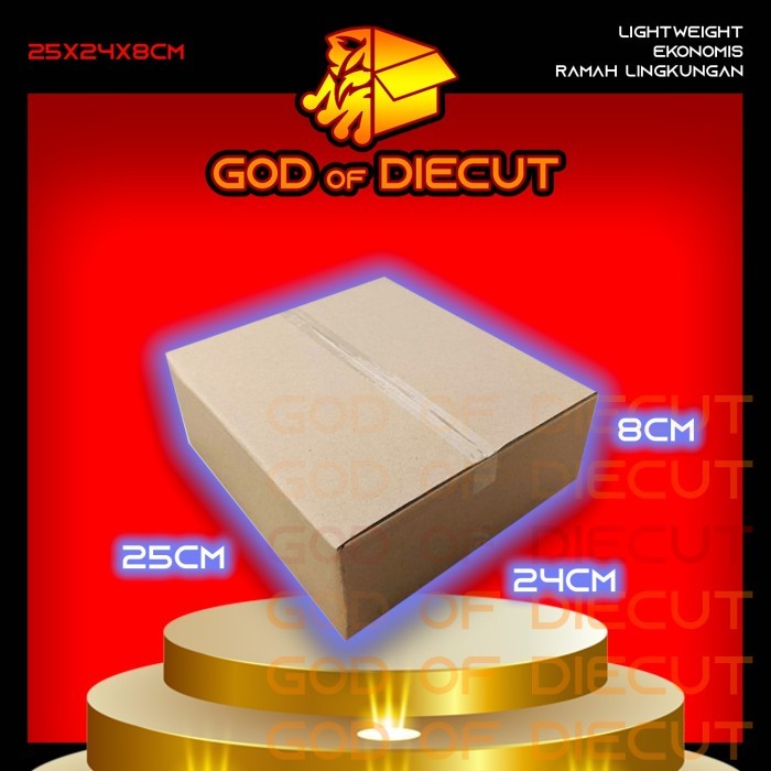 

25x24x8 cm kardus box kotak karton packing barang polos baru