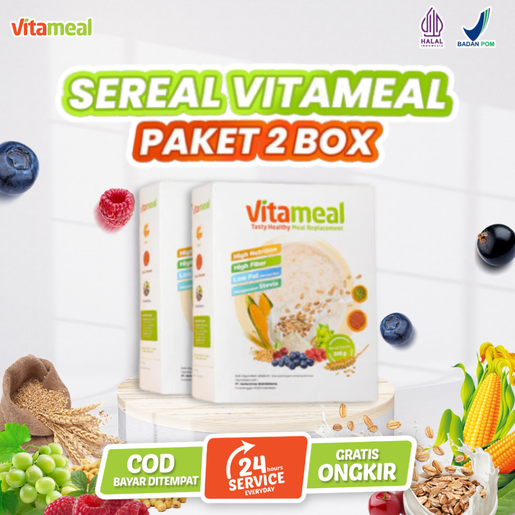

Vitameal Paket 2 Box - Sereal Sehat Mencegah Diabetes Dan Turunkan Gula Darah Asli Original