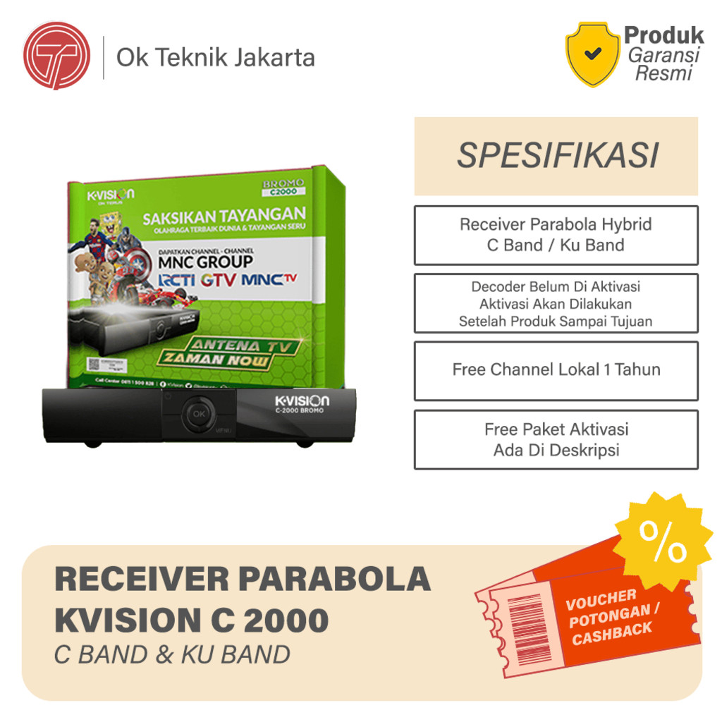 [BISA COD Receiver Parabola Kvision Bromo C2000 HD/ Receiver K-Vision Hybrid