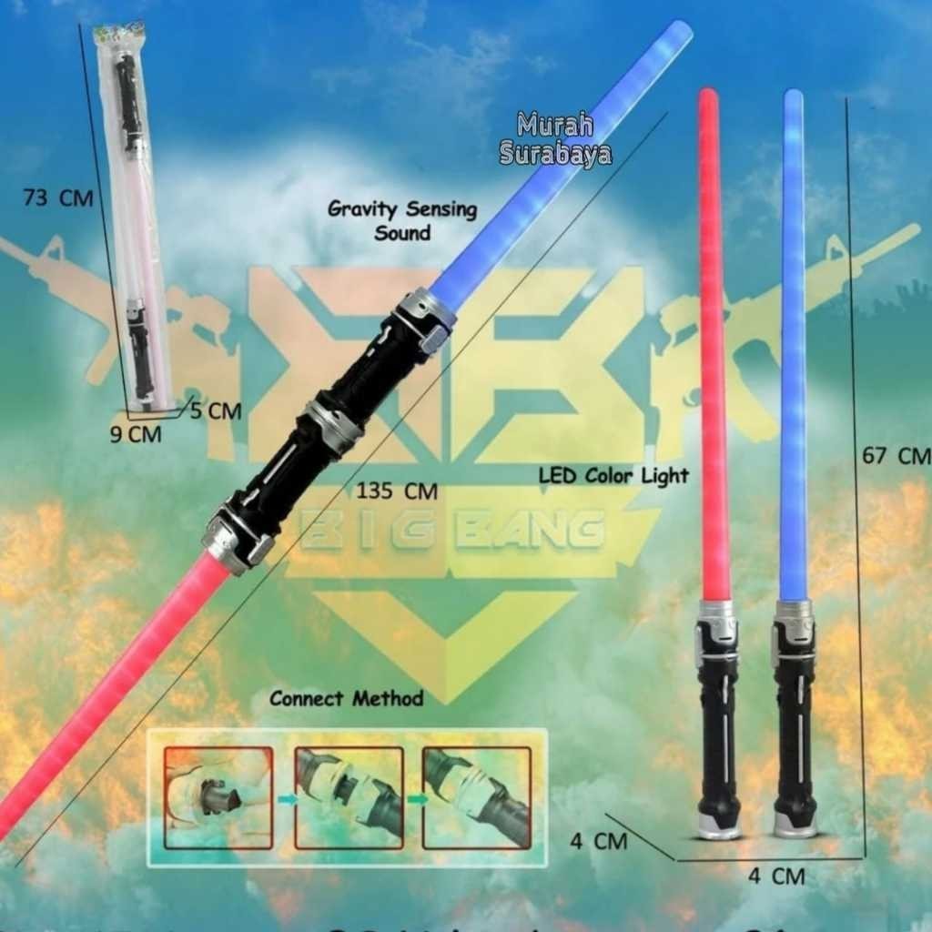 1 KANTONG ISI 2 | Mainan Anak Pedang Cahaya Star Wars Double LED 0656 1 | Mainan Murah Meriah Ada La