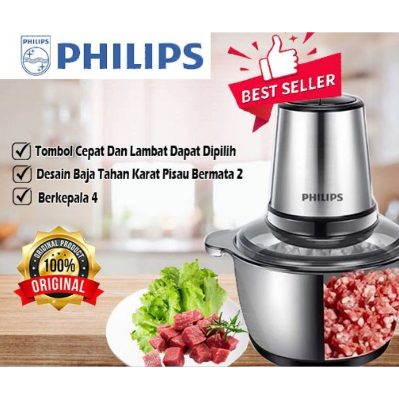Chopper Blender Daging Dan Bumbu Philips Stainless Steel