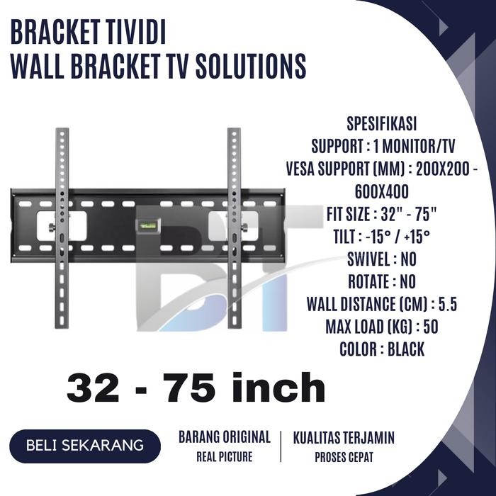 Bracket DUDUKAN TV LED LCD 43 - 75 Inch Flat Panel TV Wall Mount