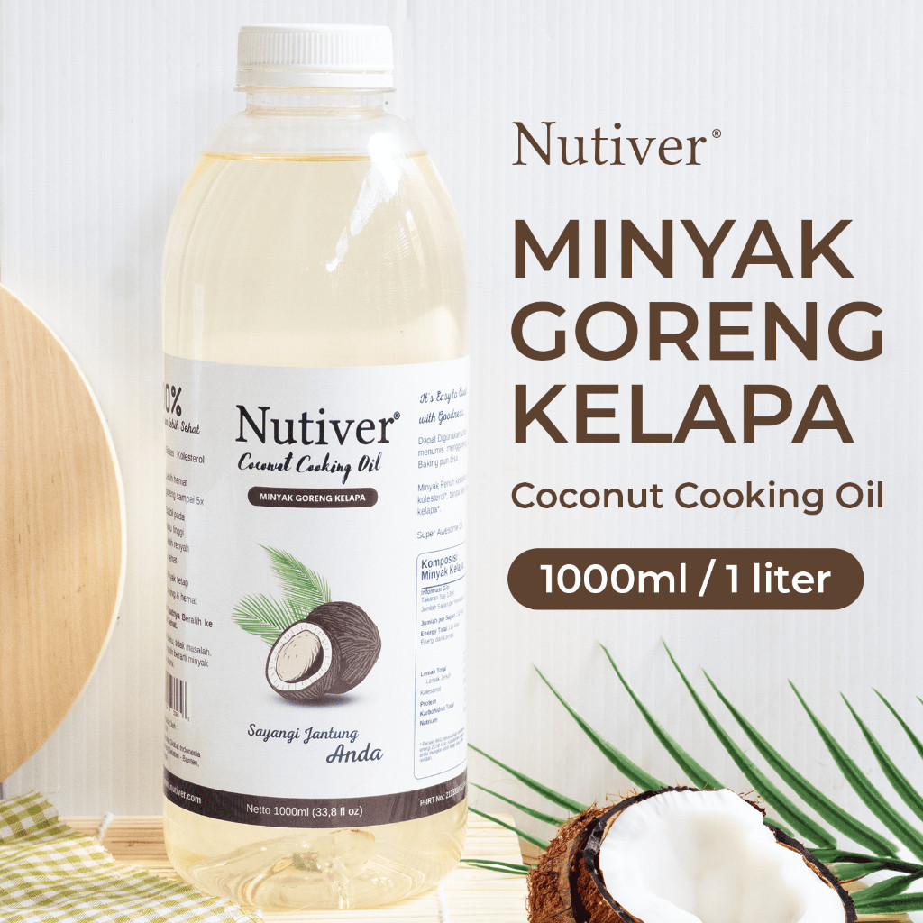 

NUTIVER Minyak Goreng Kelapa 1 Liter / Coconut Cooking Oil Minyak Kelapa