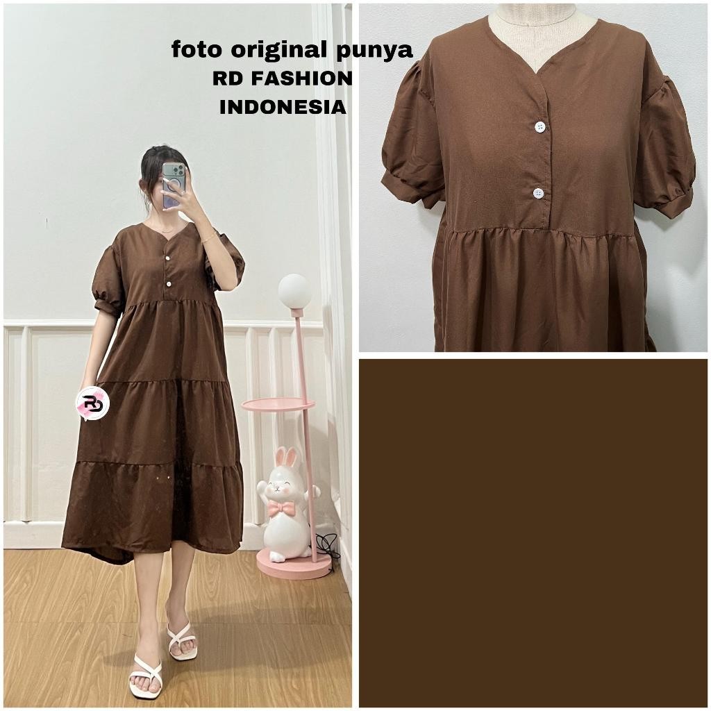 ZERAX - ZRD DRESS MELIN TOP MIDI  DENGAN KANCING BUSUI WANITA / DELIVIA DRESS BUMILL BUSUI // DRESS 