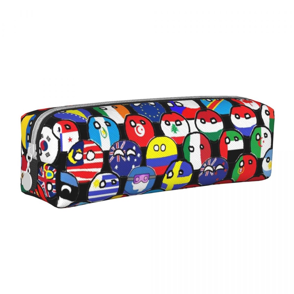

Creative Countryball Cartoon Pencil Case Countries Earth Cute Pencil Pouch Pen for Student Big Capacity Bags School Supplies