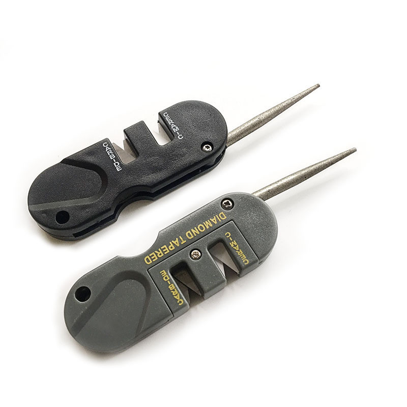

4-in-1 multifunctional outdoor portable tungsten steel fixed angle sharpener trimmer mini portable EDC sharpener bar
