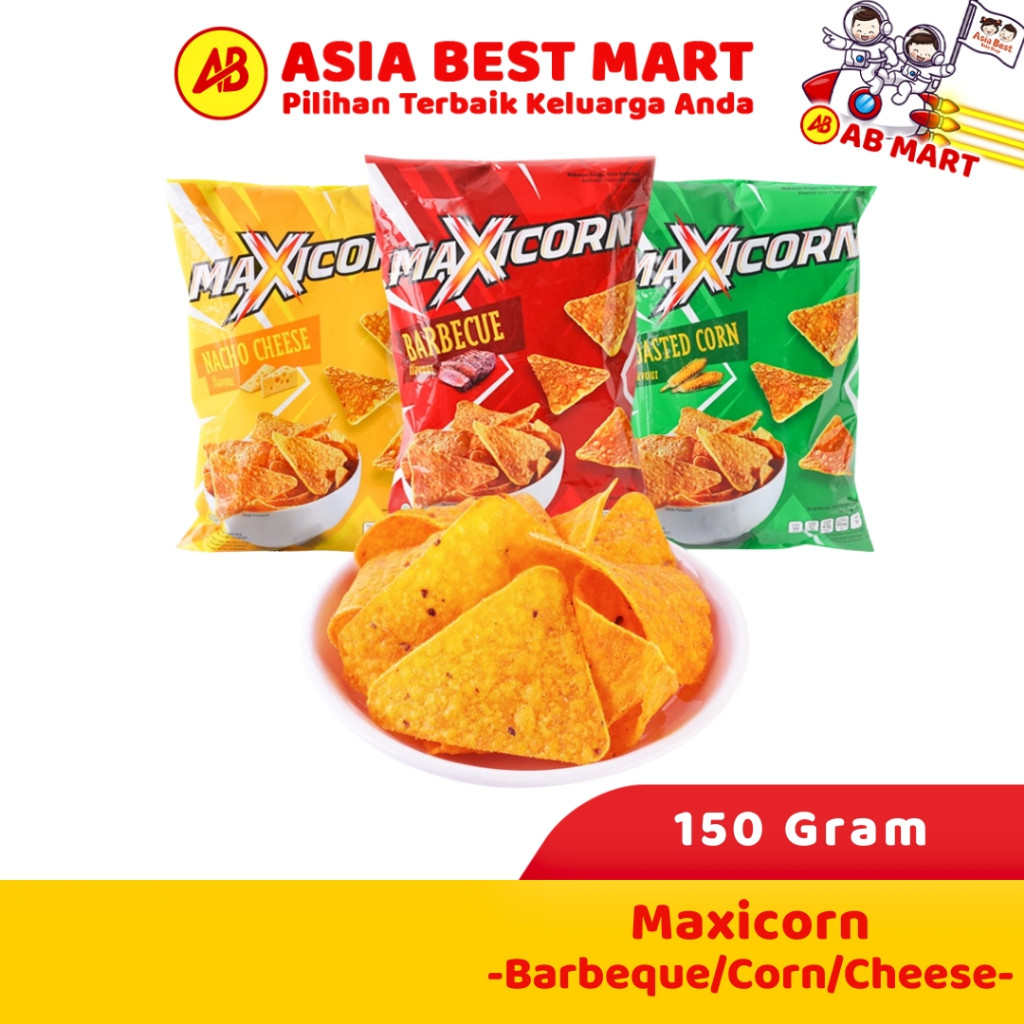

Maxicorn Snack Rasa Barbeque, Roasted Corn & Nacho Cheese 150 Gram Snack Cemilan