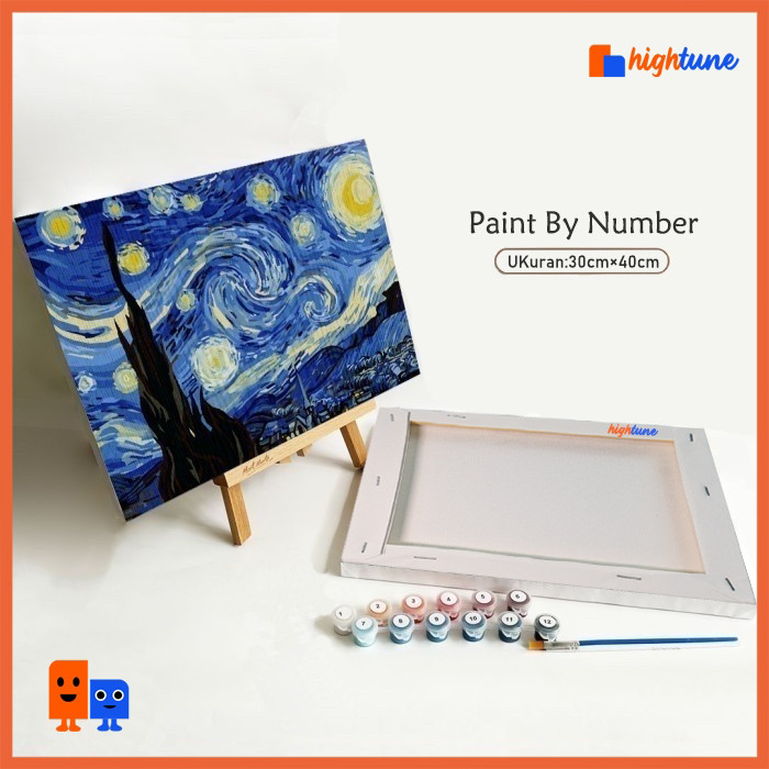 

PROMO KIT LUKIS Hightune Paint By Number 30x40 Painting Kit Canvas Paint Kit Digital Aesthetic Kanvas Lukis