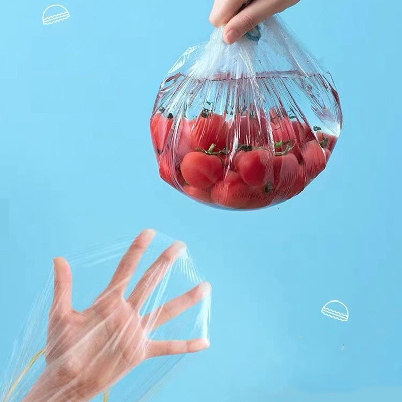 100 piece disposable food set, elastic food bowl protective cover, fruit preservation plastic bag, f