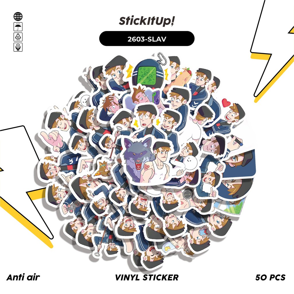 

COD✨ 50 Pcs Stiker Pack FUNNY CHARACTER SLAVI IS BACK Lucu Aesthetic Vynil Waterproof untuk Freebies Sticker Buku Journal Casing HP Laptop