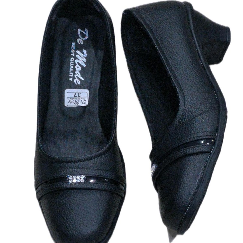 Sepatu Pancus Sepatu Pentopel Wanita Kerja De Mode Hitam dengan Heels 4-5 cm - Shoes