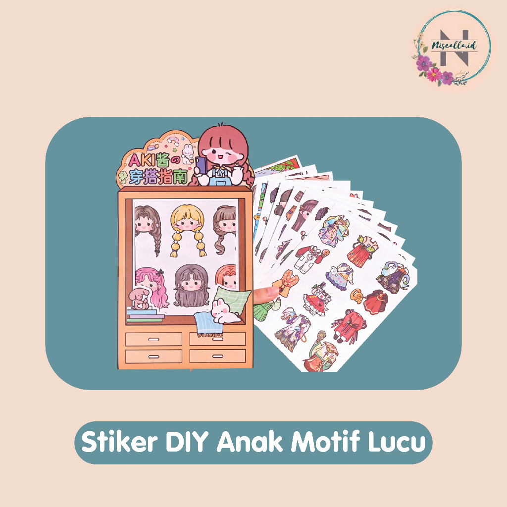 

Stiker Pack DIY Dress Up Pakaian Lucu Dengan Kertas Tema Taman Edisi Dodogirl